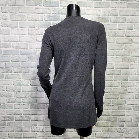 Vintage 90s Express Tricot Womens S Dark Grey 1 Button Lightweight Cardigan USA - Picture 4 of 7